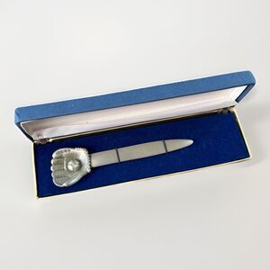 Vintage Fort Letter Opener Baseball MIT Glove Pewter